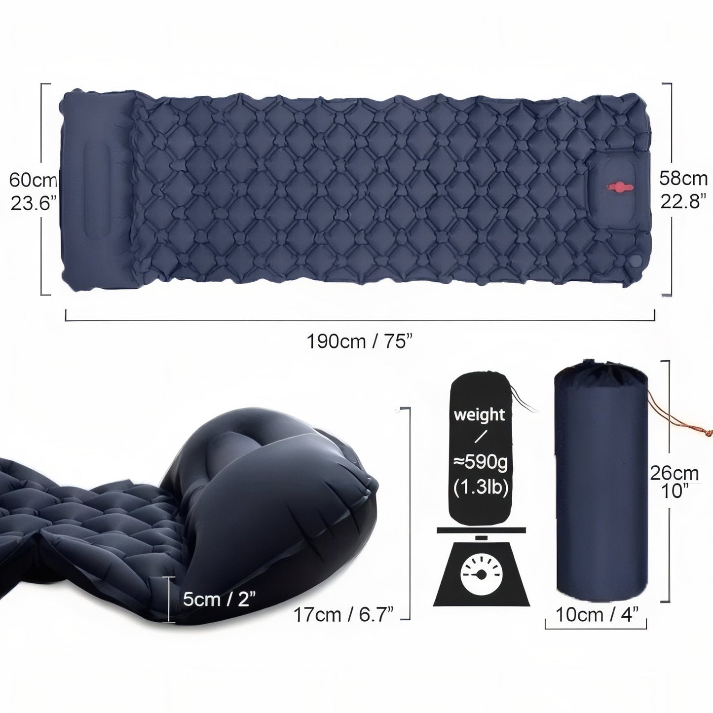 Matelas Gonflable Avec Coussin 1 Personne
