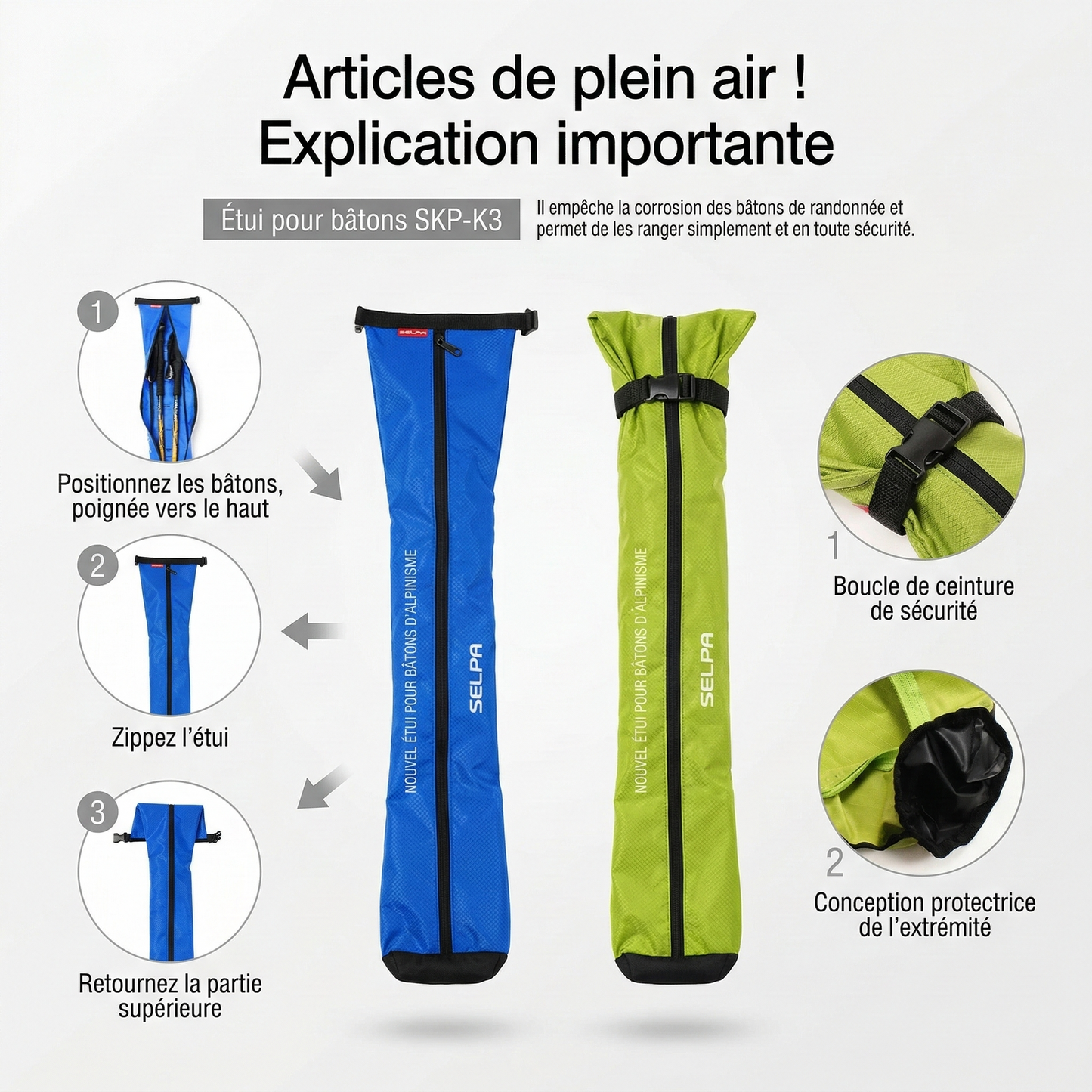 Sac de Transport pour Bâtons de Randonnée