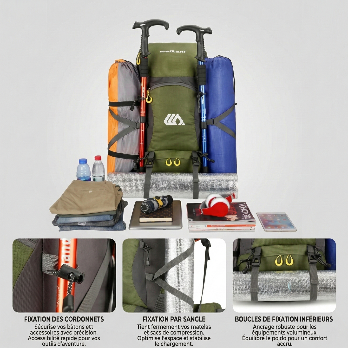 Sac à Dos Randonnée 50L Imperméable