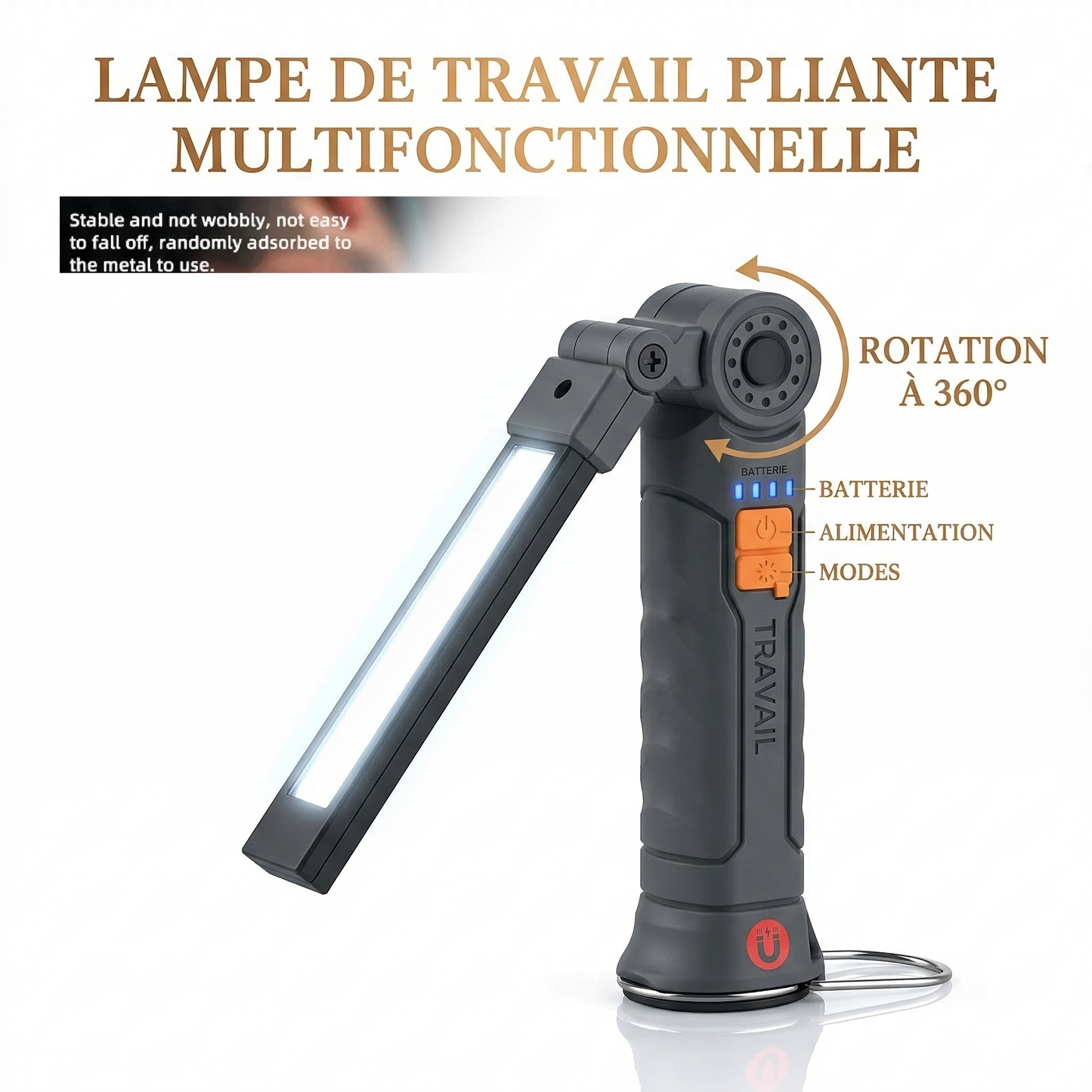 Lampe COB Rechargeable — Éclairage Puissant et Autonome, Partout