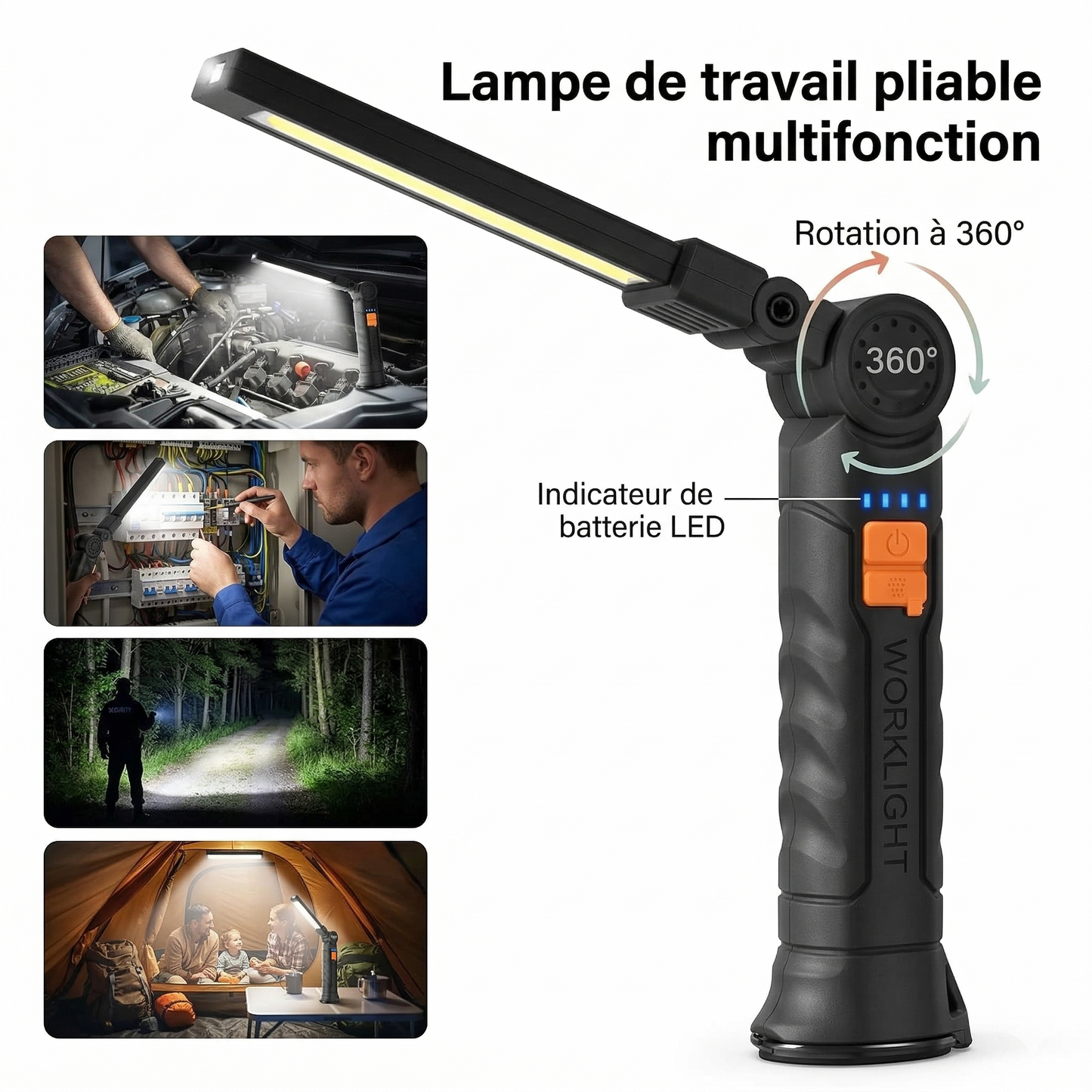 Lampe COB Rechargeable — Éclairage Puissant et Autonome, Partout