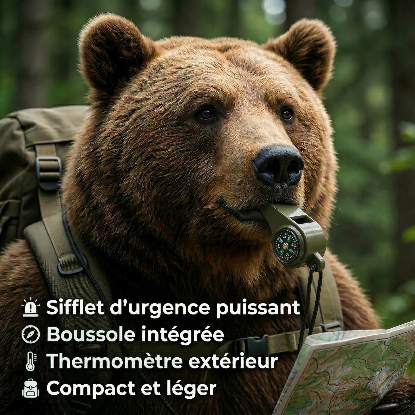 Sifflet de Survie Multifonction 3-en-1