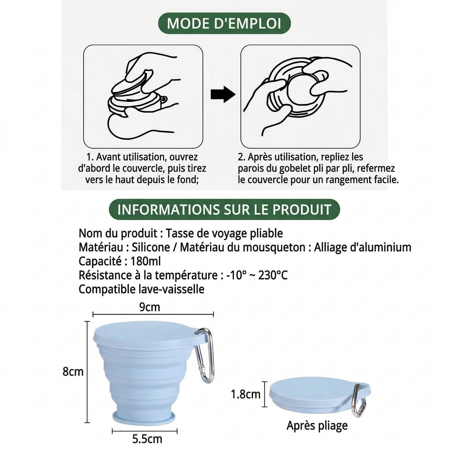 Gobelet Pliable Silicone