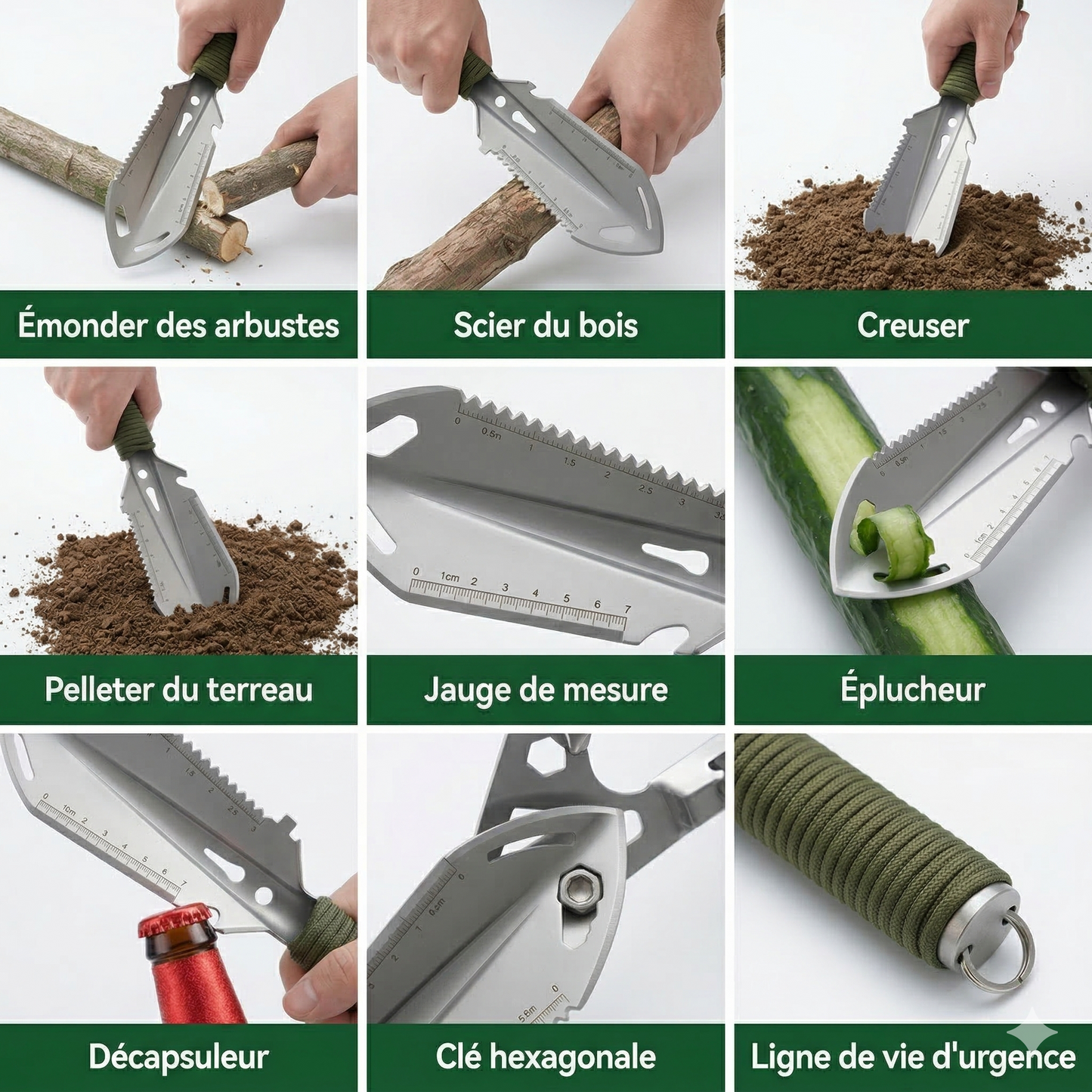Pelle de Survie Multifonction