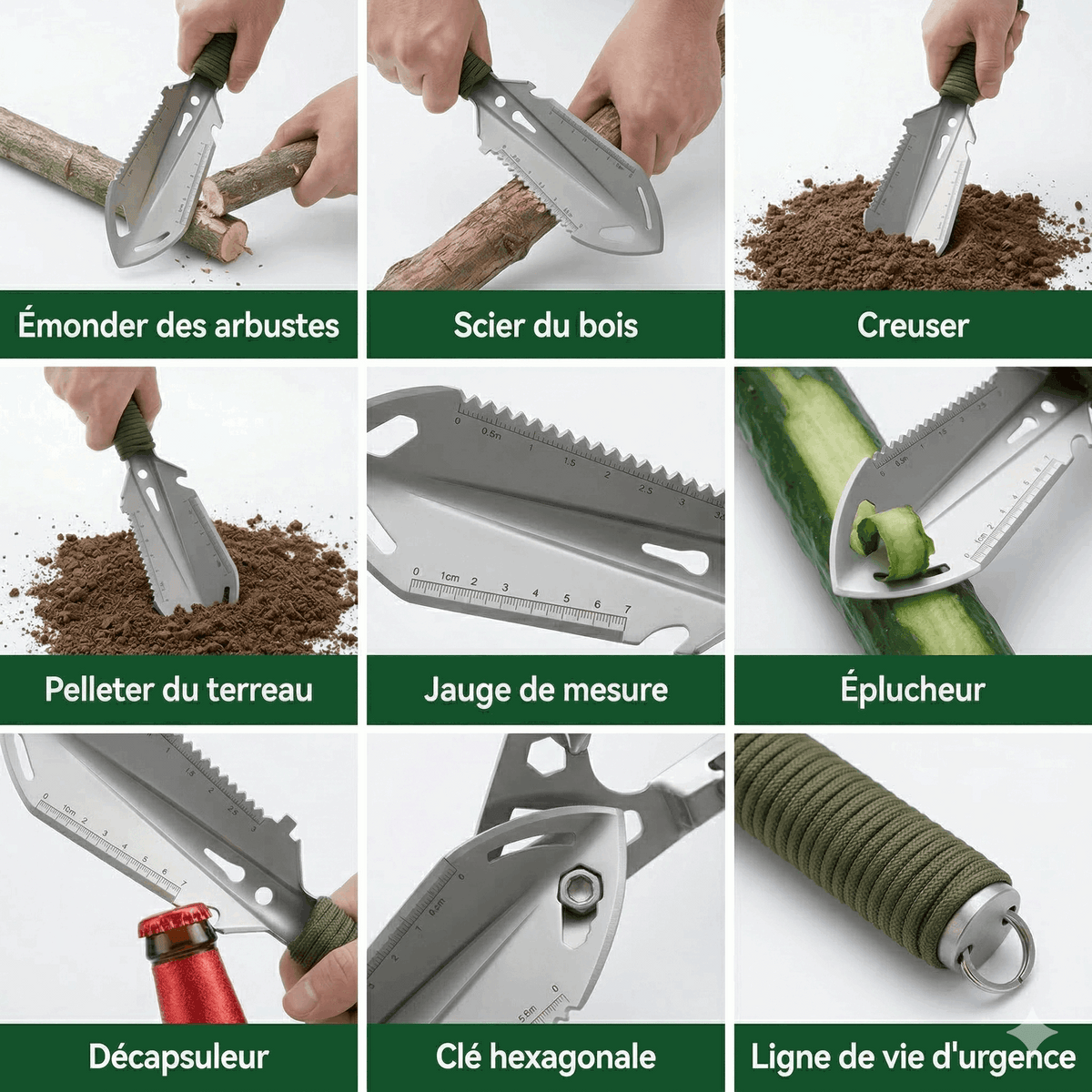 Pelle de Survie Multifonction