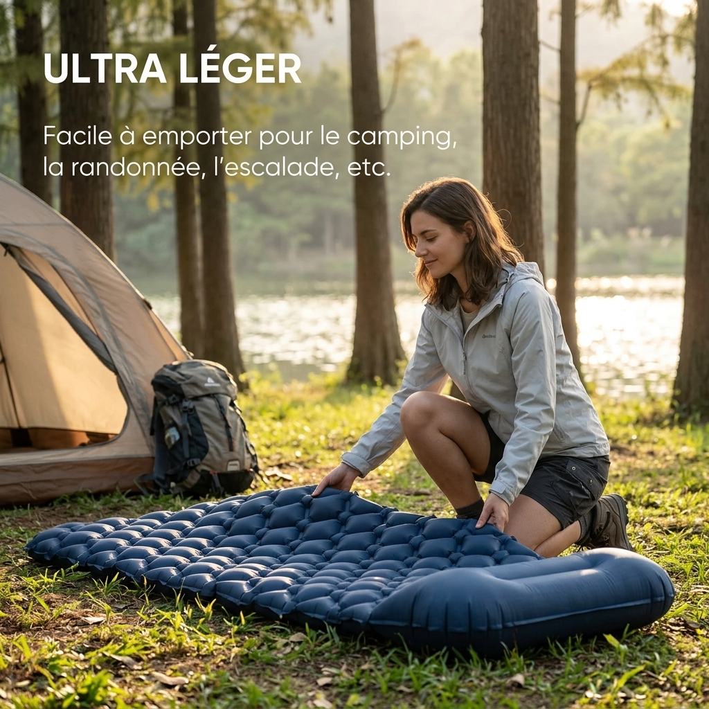 Matelas Gonflable Ultra-Léger avec Oreiller