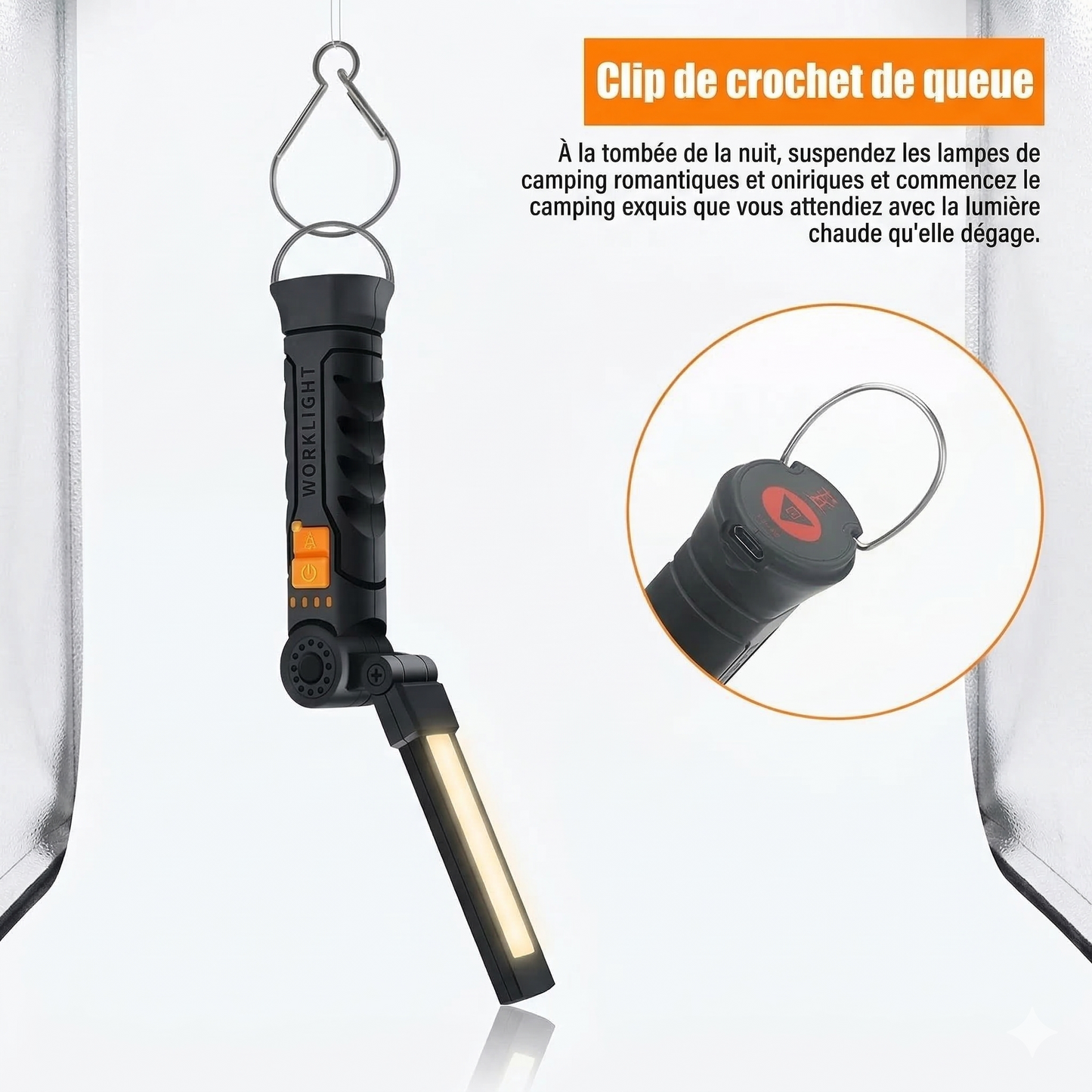 Lampe COB Rechargeable — Éclairage Puissant et Autonome, Partout