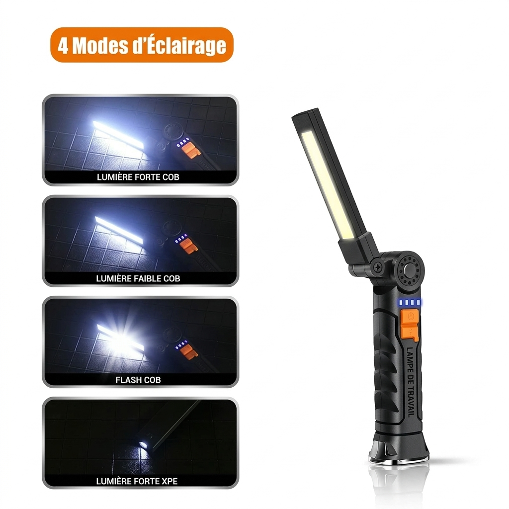 Lampe COB Rechargeable — Éclairage Puissant et Autonome, Partout
