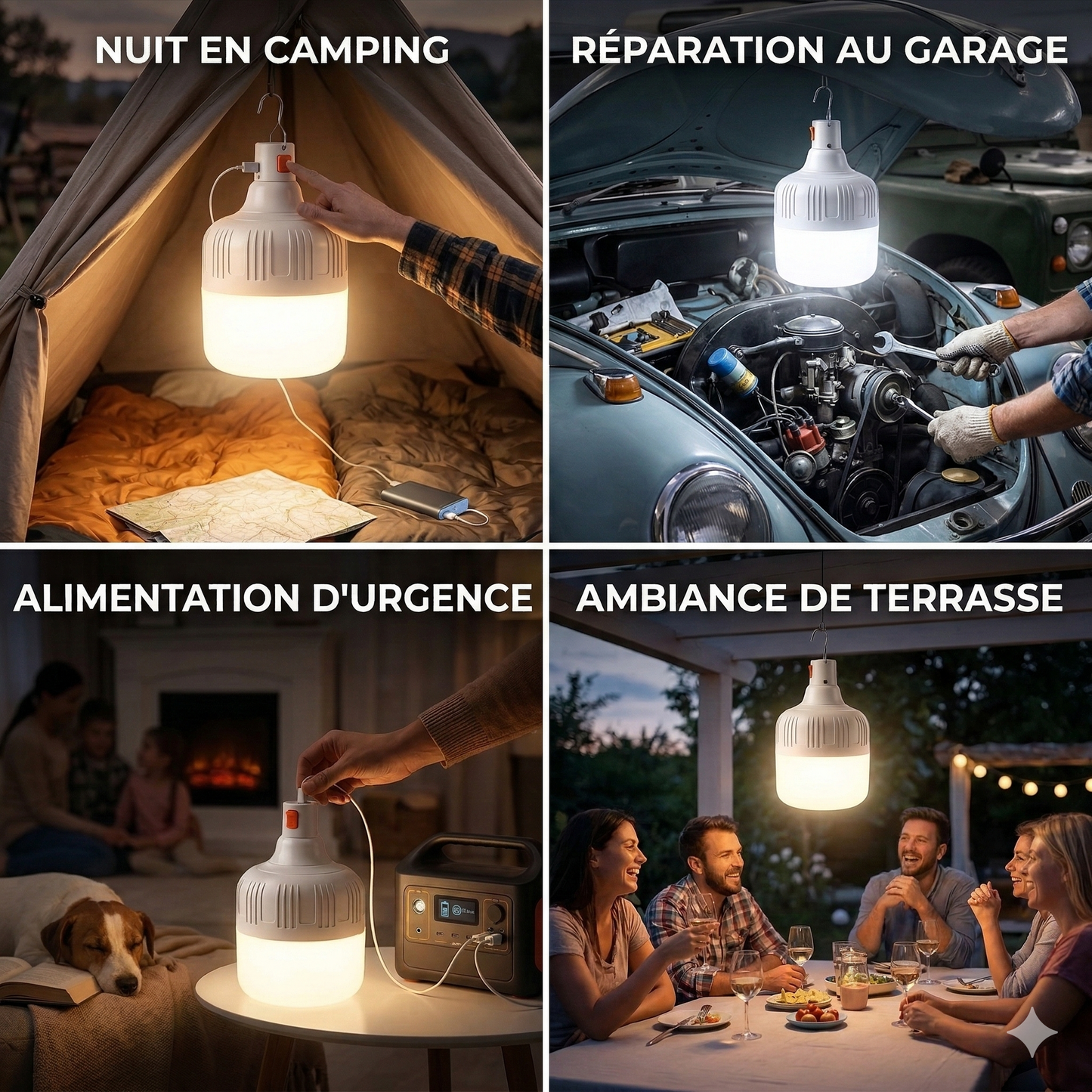Lampe LED Rechargeable Outdoor – Éclairage Puissant et Portable