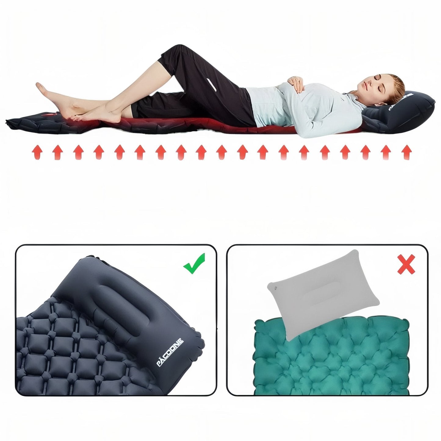 Matelas Gonflable Avec Coussin 1 Personne