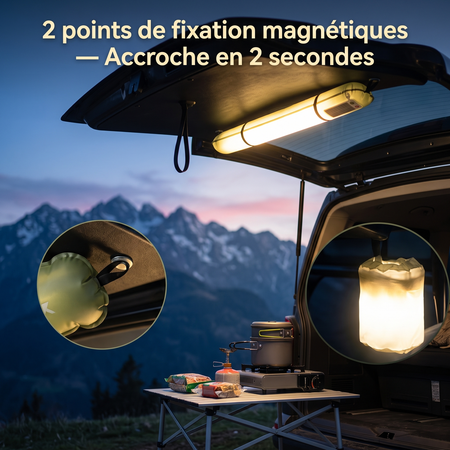 Lanterne de camping magnétique